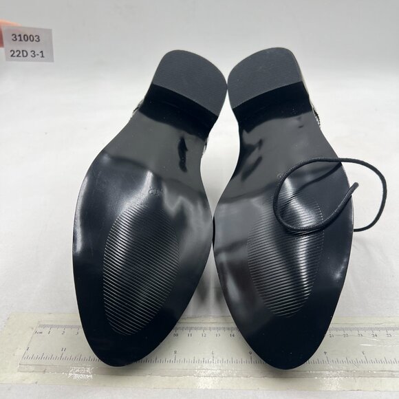 FSJ Black Men\'s Stylish Closed Cap Toe Low Heel Derby Oxfords Lace-Up Shoes